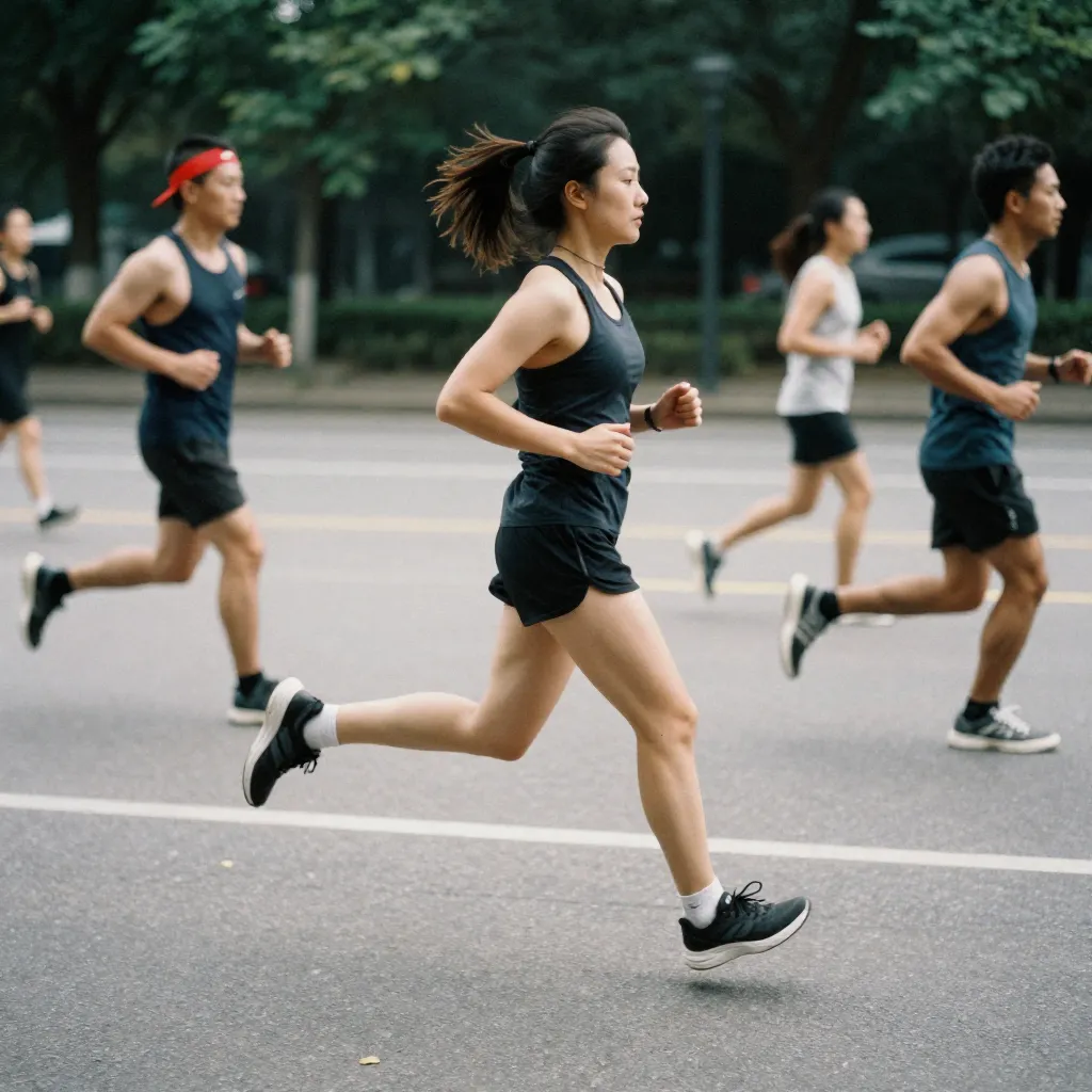 Individual preparing for a low stance on a mat